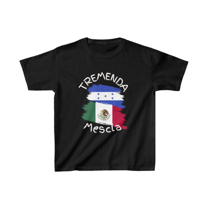Tremenda Mescla I Honduras & Mexico Kid's Tee I Camiseta para Niños Honduras y Mexico I Cultura Puertorriqueña y Hondureña