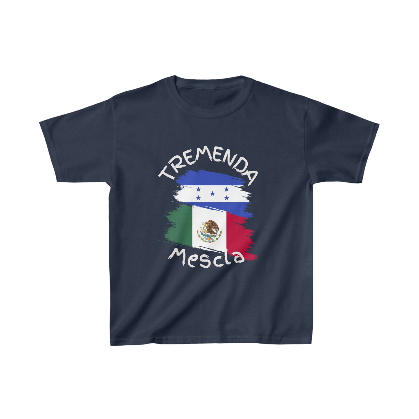 Tremenda Mescla I Honduras & Mexico Kid's Tee I Camiseta para Niños Honduras y Mexico I Cultura Puertorriqueña y Hondureña