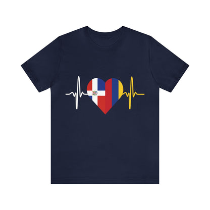 Colombia & Dominican Republic Unisex Short Sleeve Tee, Camisa Unisexo manga corta Colombia y República Dominicana