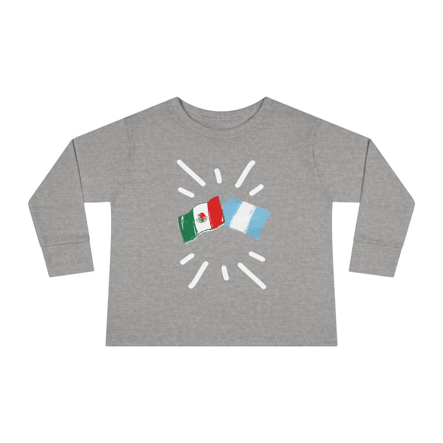 Guatemala and Mexico Long Sleeve Toddler Tee I Camiseta manga larga para Toddler Guatemala y México I Cultura Guatemalteco y Mexicanos