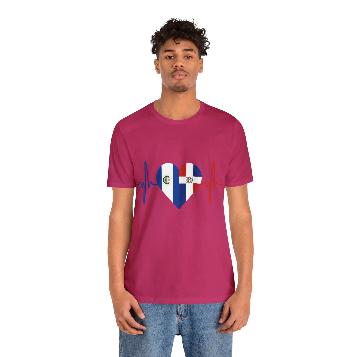 El Salvador & Dominican Republic Unisex Short Sleeve Tee I Camisa Unisexo manga corta El Salvador y República Dominicana