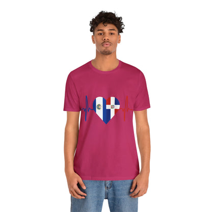 El Salvador & Dominican Republic Unisex Short Sleeve Tee I Camisa Unisexo manga corta El Salvador y República Dominicana