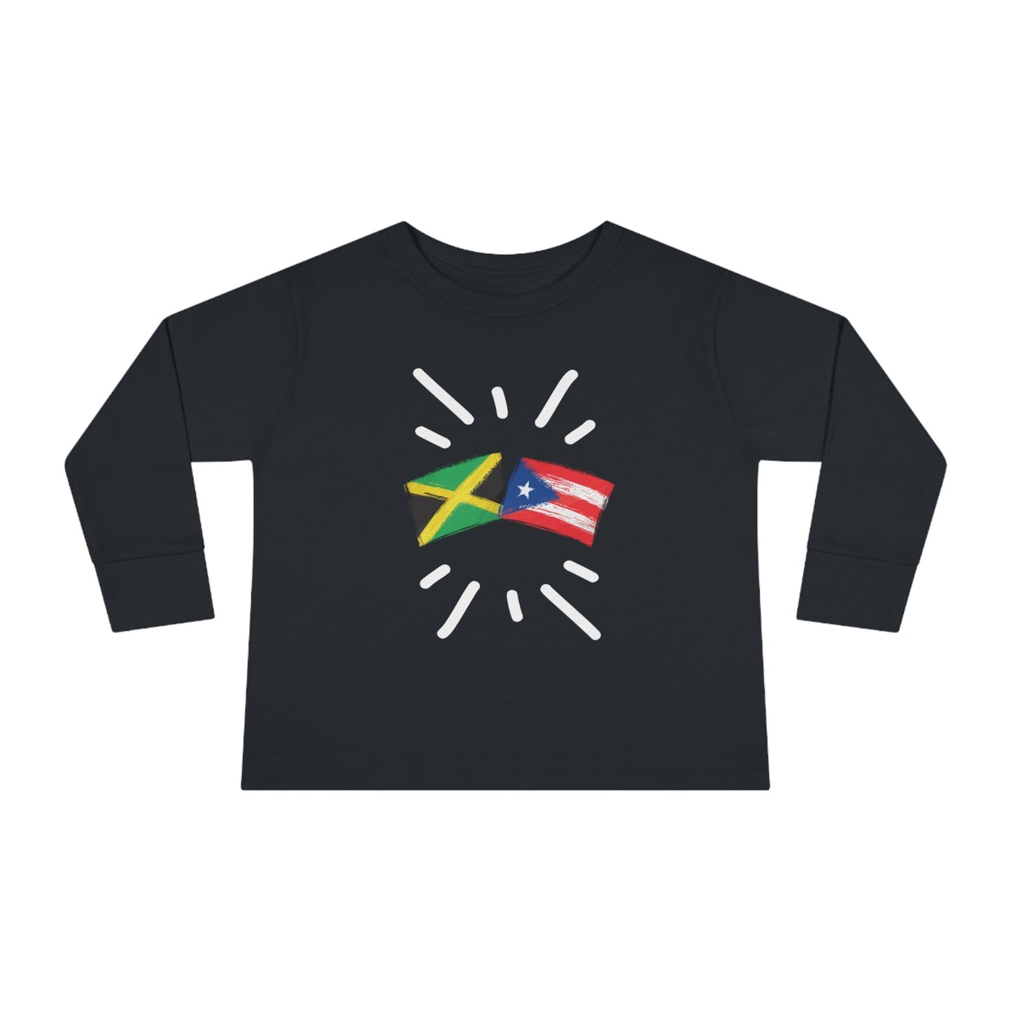 Jamaica and Puerto Rico Long Sleeve Toddler Tee I Camiseta manga larga para Toddler Jamaica y Puerto Rico