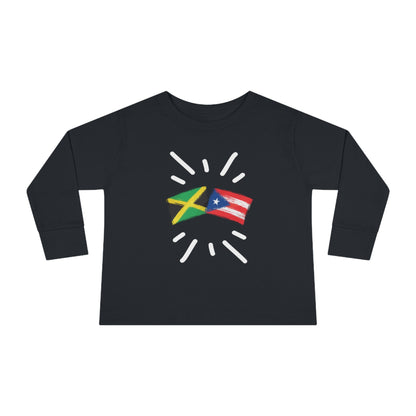 Jamaica and Puerto Rico Long Sleeve Toddler Tee I Camiseta manga larga para Toddler Jamaica y Puerto Rico