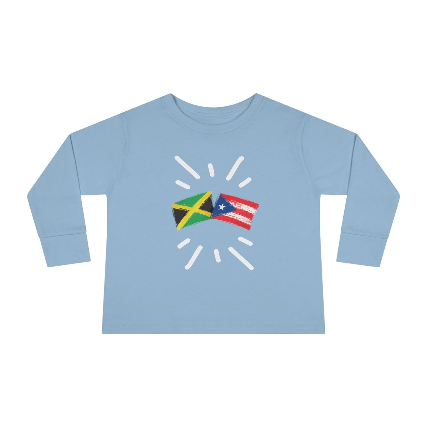 Jamaica and Puerto Rico Long Sleeve Toddler Tee I Camiseta manga larga para Toddler Jamaica y Puerto Rico